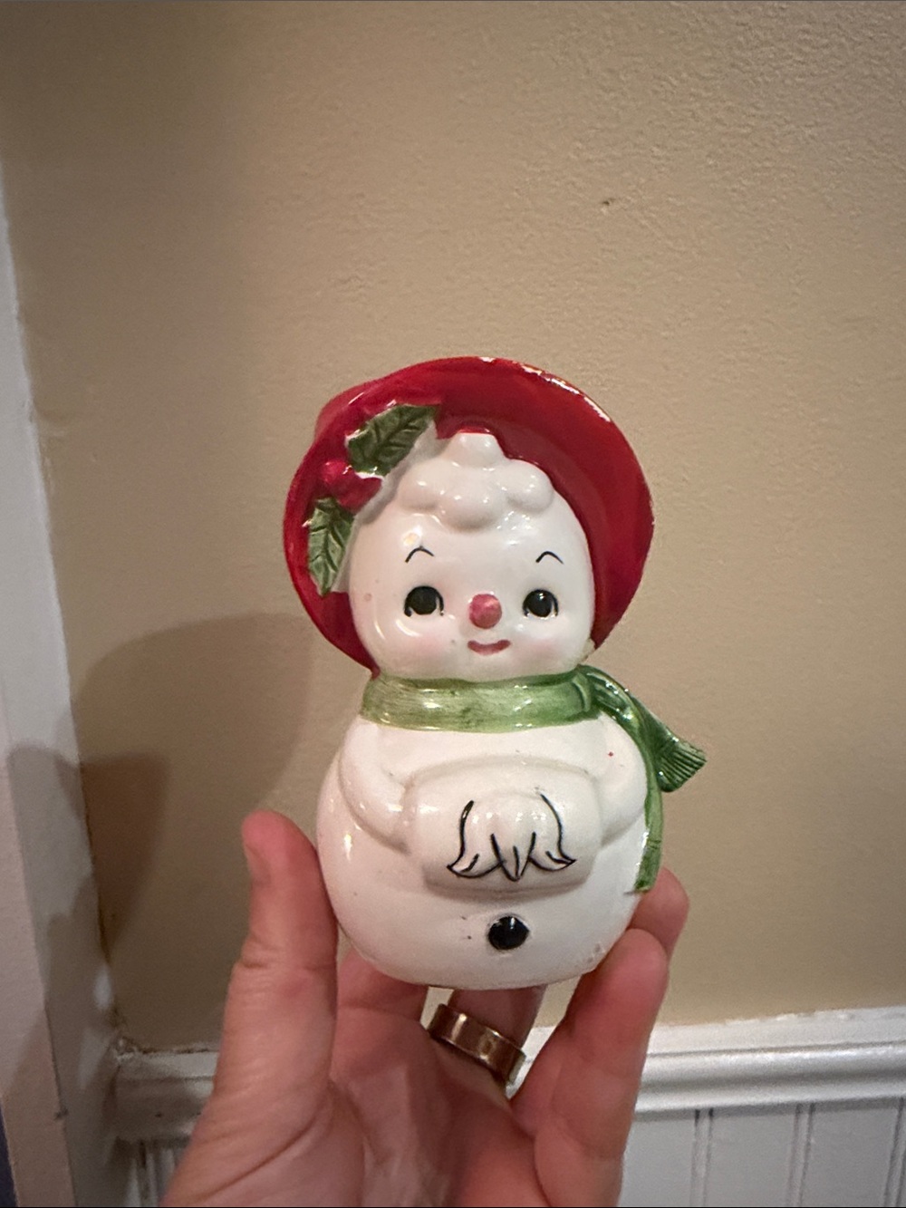 Vintage LEFTON SNOW GIRL CANDLE HOLDER CHRISTMAS JAPAN